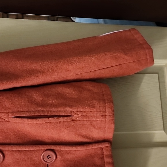 Abercrombie And Fitch Y2K Size Medium Wool Blend Short Peacoat Pink Rose - Picture 3 of 10